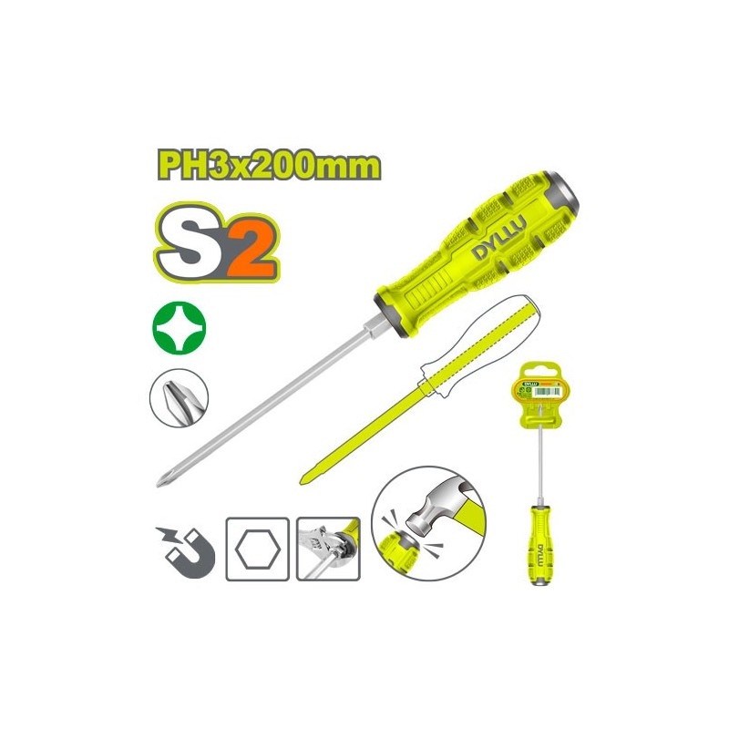Отвертка крестовая PH3*200мм DYLLU DTQJ2238