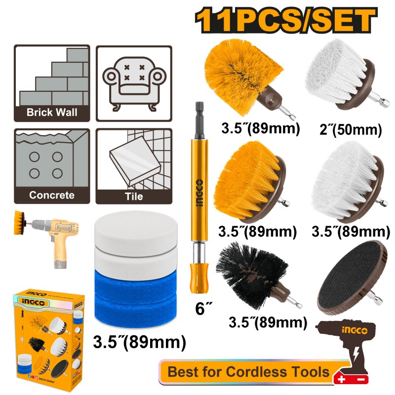 Набор щеток для чистки 11 шт. INGCO WCB1101