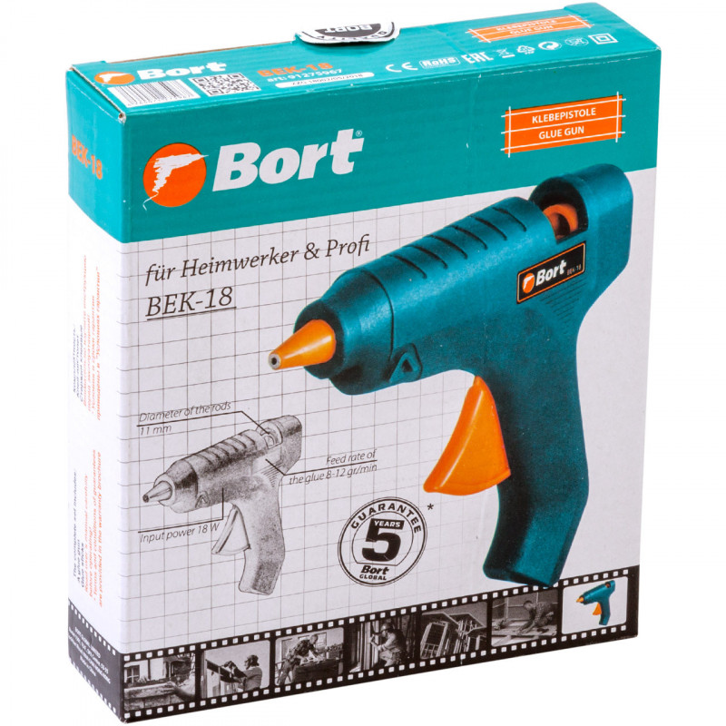 Пистолет клеевой BEK-18 Bort