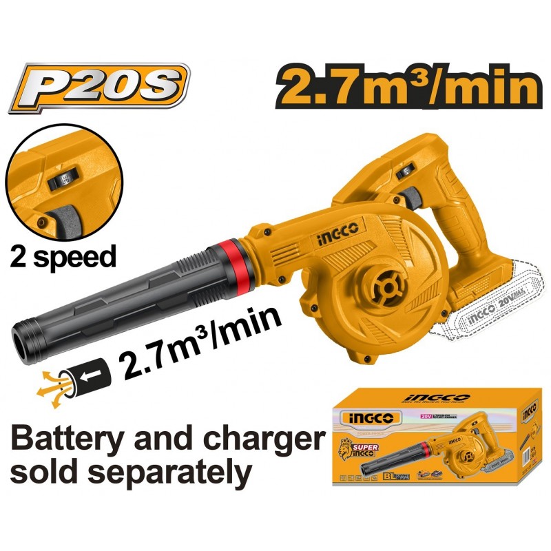 Воздуходувка совместимая с аккумулятором 20V Li-Ion INGCO...