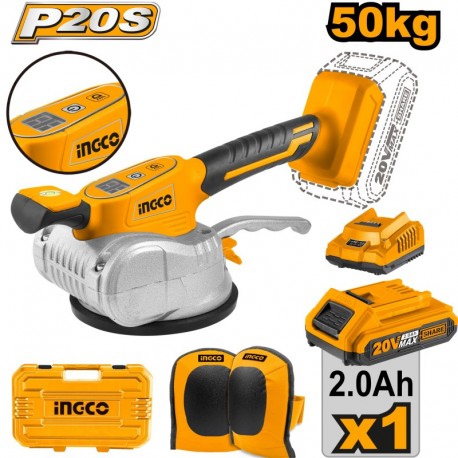 Виброприсоска аккумуляторная Li-Ion 20В/1*2Ач INGCO CTVLI20101