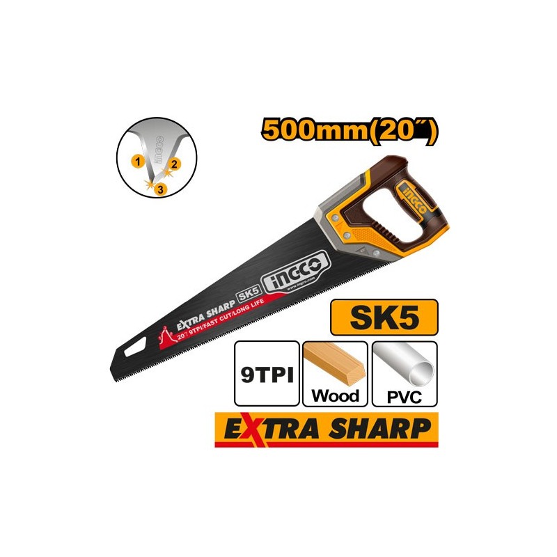 Пила по дереву 500 мм INGCO HHAS68500