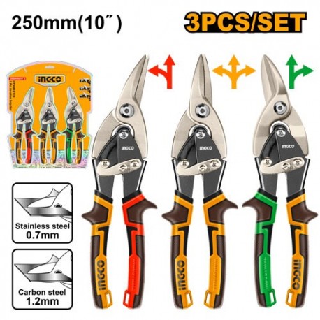 Набор из 3 шт. ножниц по металлу 250мм INGCO HTSNK0110