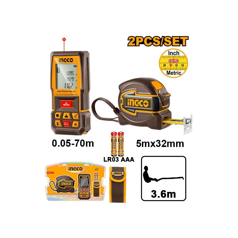 Набор лазерного дальномера 2шт INGCO HLDD241201