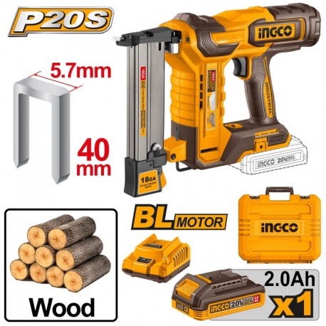 Степлер на аккумуляторе 20В/1*2Ач INGCO CCSNLI6008