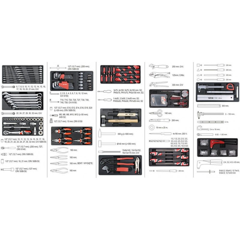 Ящик инструментов 141 шт. YT 55291 YATO