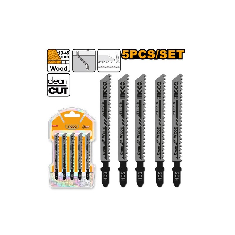 Набор полотен для маятниковой пилы 100мм 5шт. INGCO JBT1101B