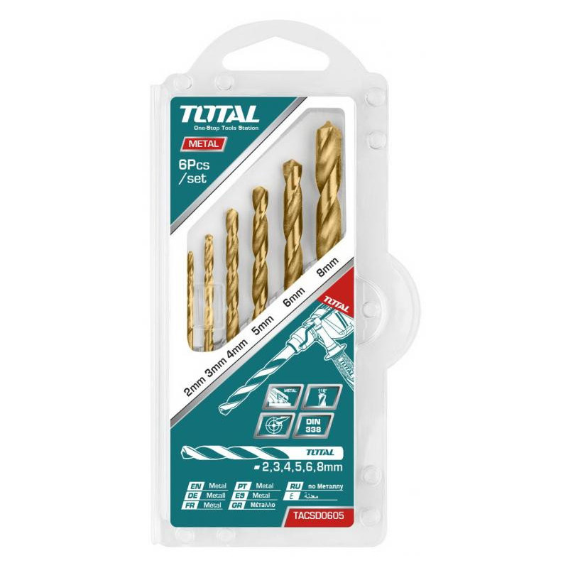 Набор свёрел по металу HSS 6 шт TACSD0605 TOTAL