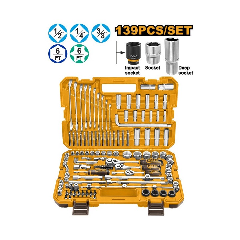 Набор комбинированных инструментов INGCO 139 шт HKTHP21391