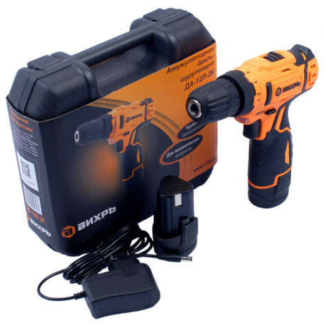 Шуруповерт аккумуляторный ДА-12Л-2К Вихрь