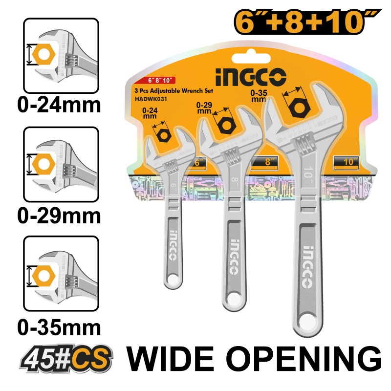 Набор комбинированных гаечных ключей 3 шт  INGCO HADWK031