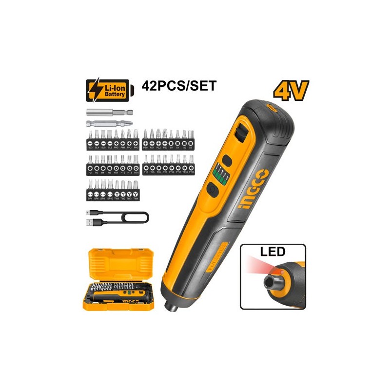 Шуруповёрт/отвёртка акумуляторный Li-Ion 4B INGCO CSDLI0403