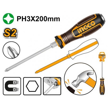 Отвертка PH3*200 INGCO HGTPH3200