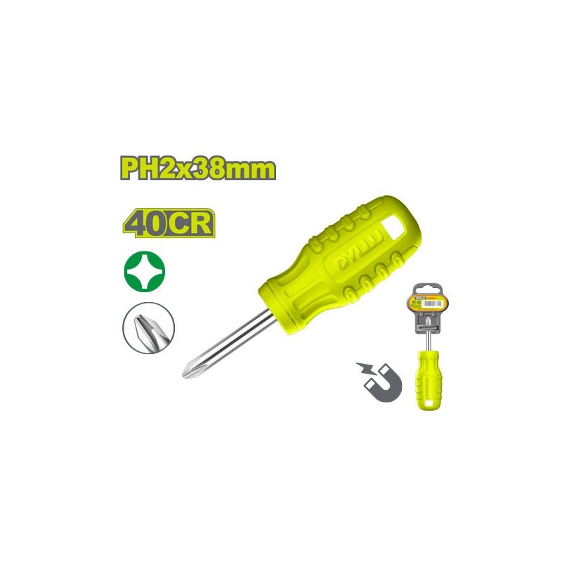 Отвертка крестовая PH2*38мм DYLLU DTSD4921