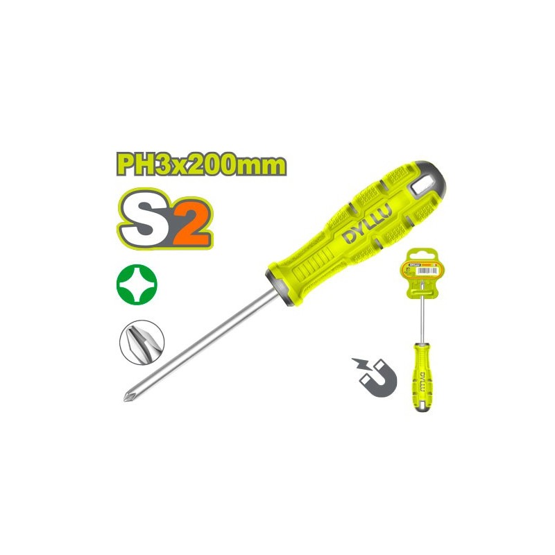 Отвертка крестовая PH3*200мм DYLLU DTSDB238