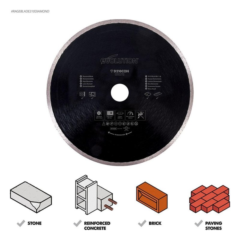 Диск по бетону 210мм RAGEBLADE210DIAMOND Evolution