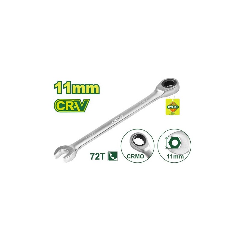 Ключ комбинированный с трещоткой 11 мм CR-V DYLLU DTSA5111