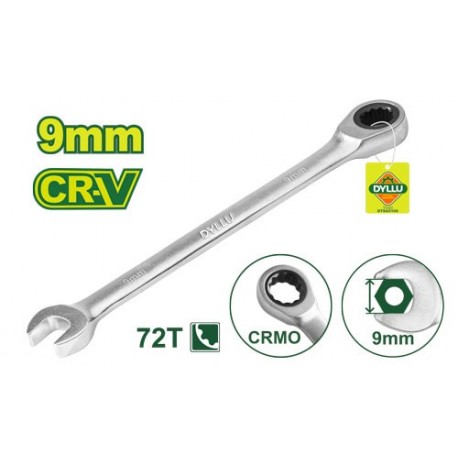 Ключ комбинированный с трещоткой 9 мм CR-V DYLLU DTSA5109
