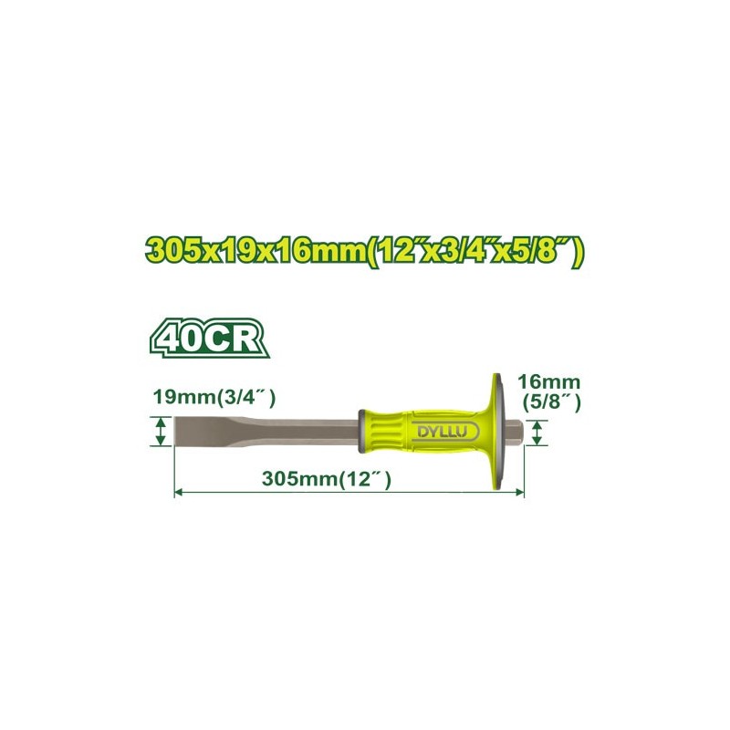 Зубило с защитой для рук 305x19x16мм DYLLU DTCC2311