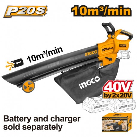 Воздуходувка для листьев без аккумулятора 40V INGCO CABLI2003