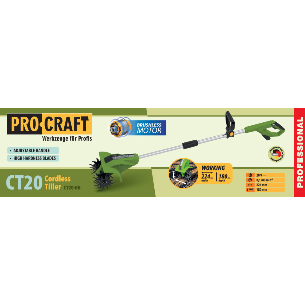 Аккумуляторный культиватор Procraft CT20 (без АКБ)