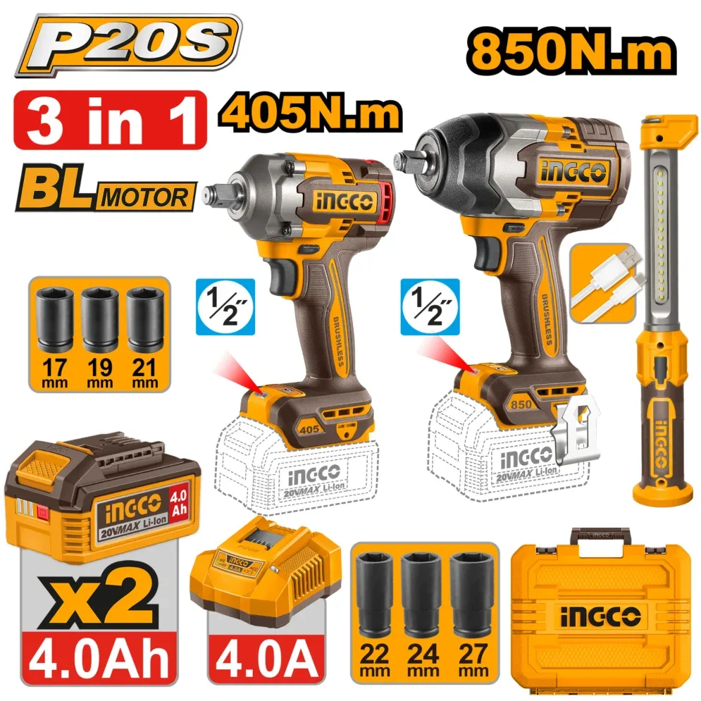 Набор из 3 аккумуляторных инструментов INDUSTRIAL INGCO COSLI251085