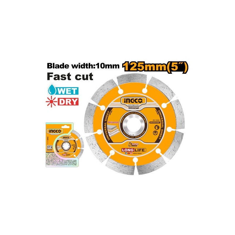 Диск алмазный сегментированный 125 мм INGCO DMD011252