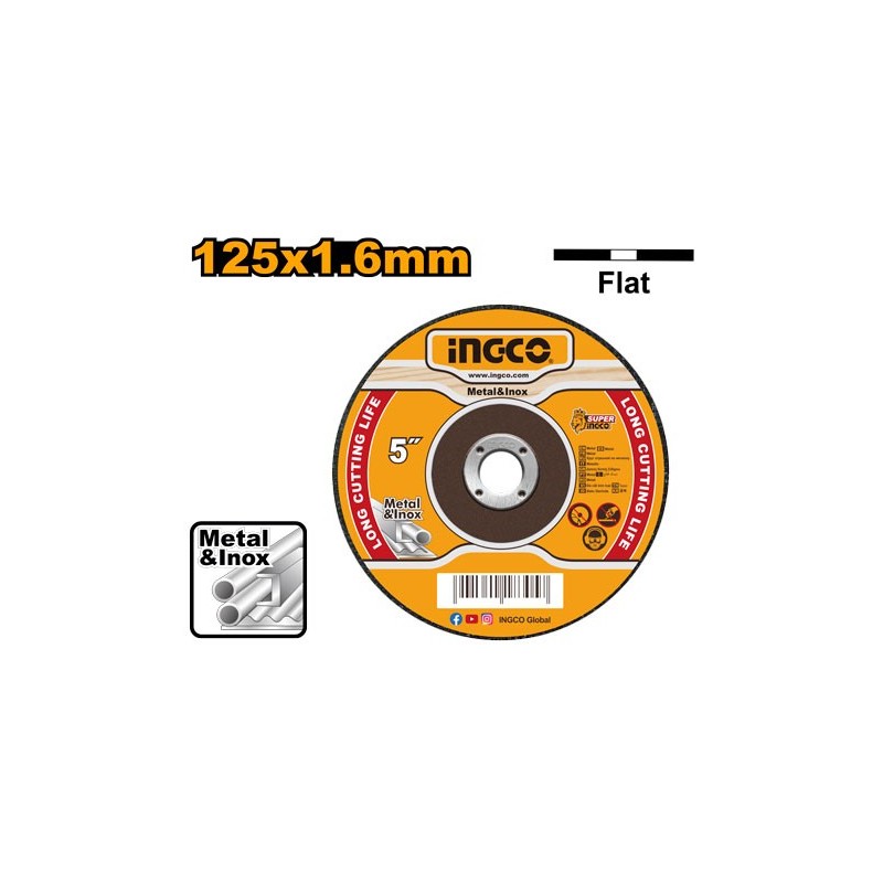 Диск по металлу 125x1.6мм INGCO MCD301252