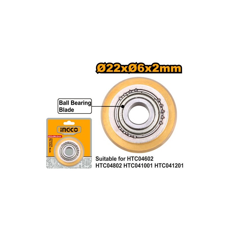 Режущий ролик для плиткореза Ø22xØ6x2мм INGCO HTC04602B